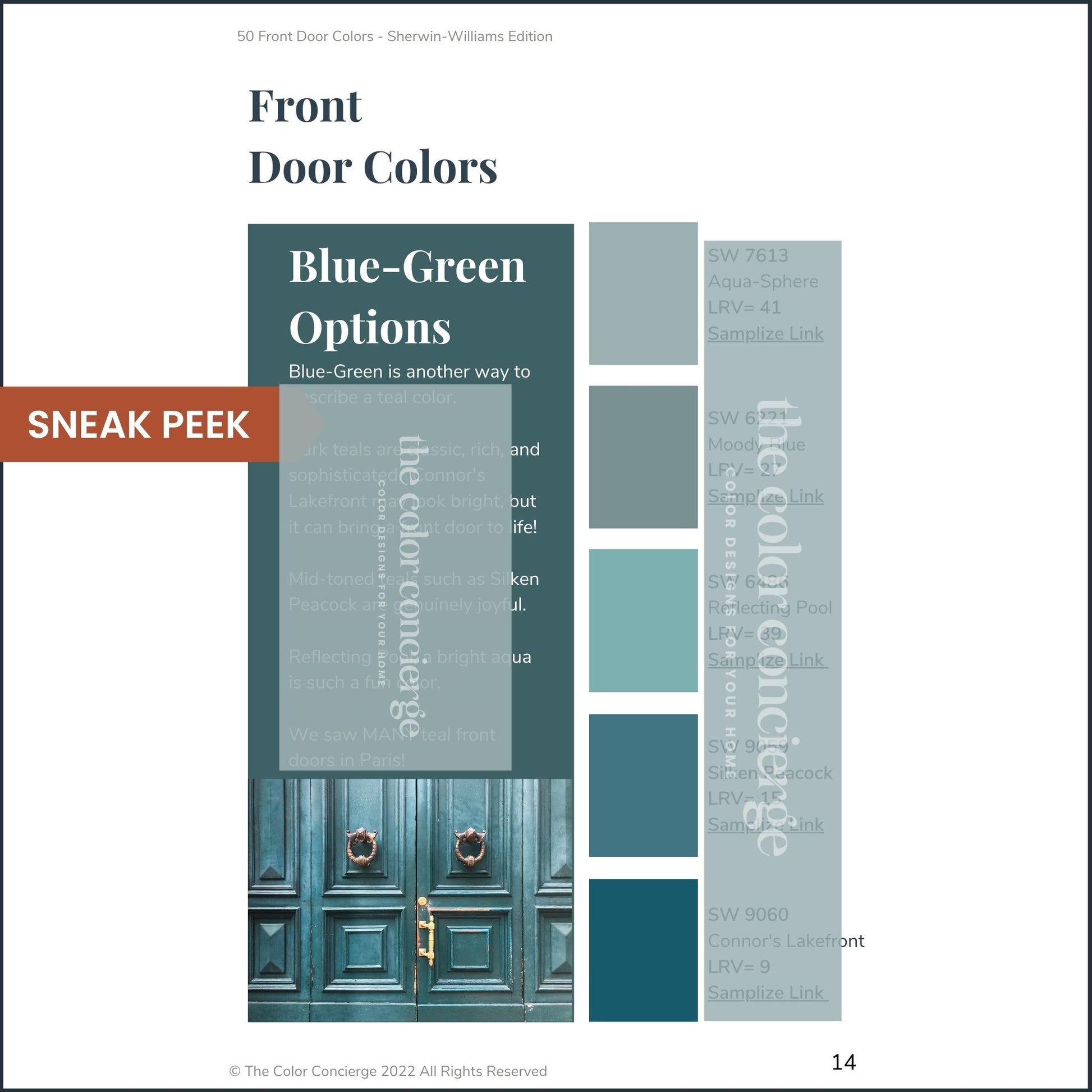 A sneak peek of blue-green front door paint colors from Sherwin-Williams