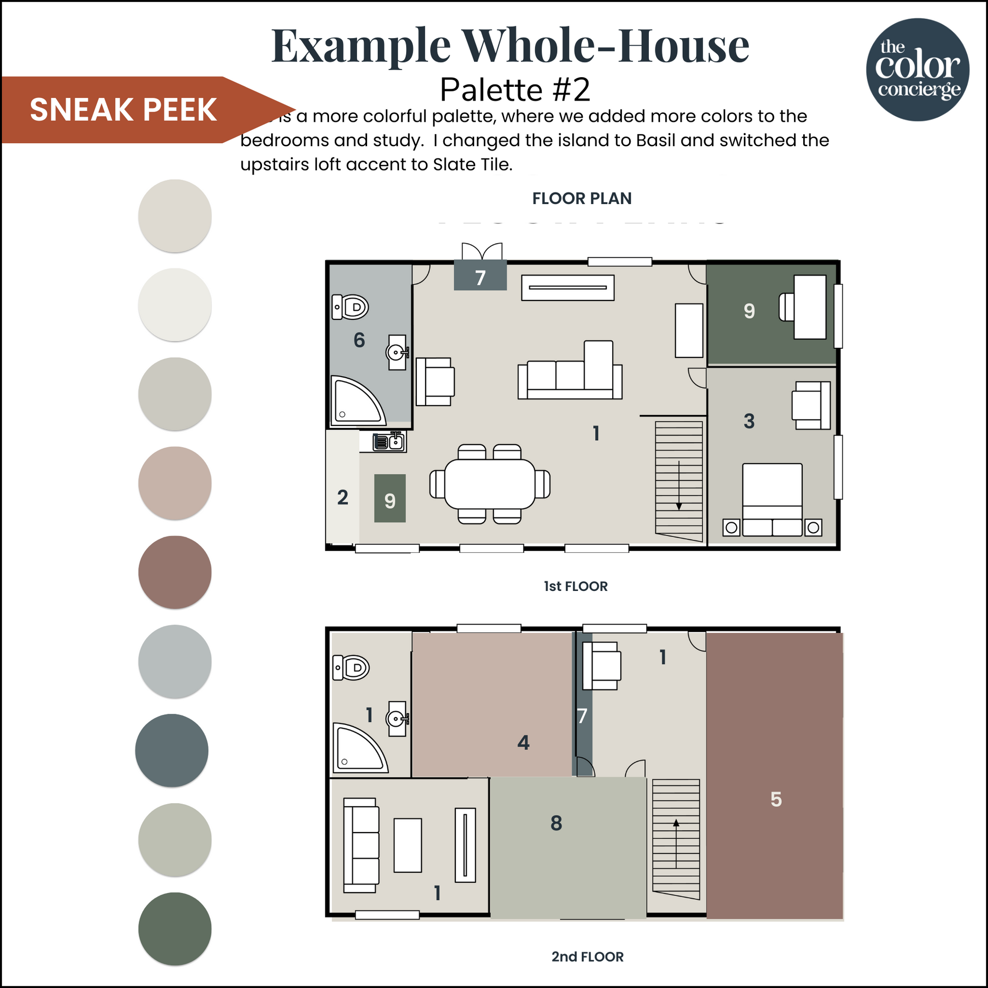 Sherwin-Williams City Loft whole-house color palette mockup