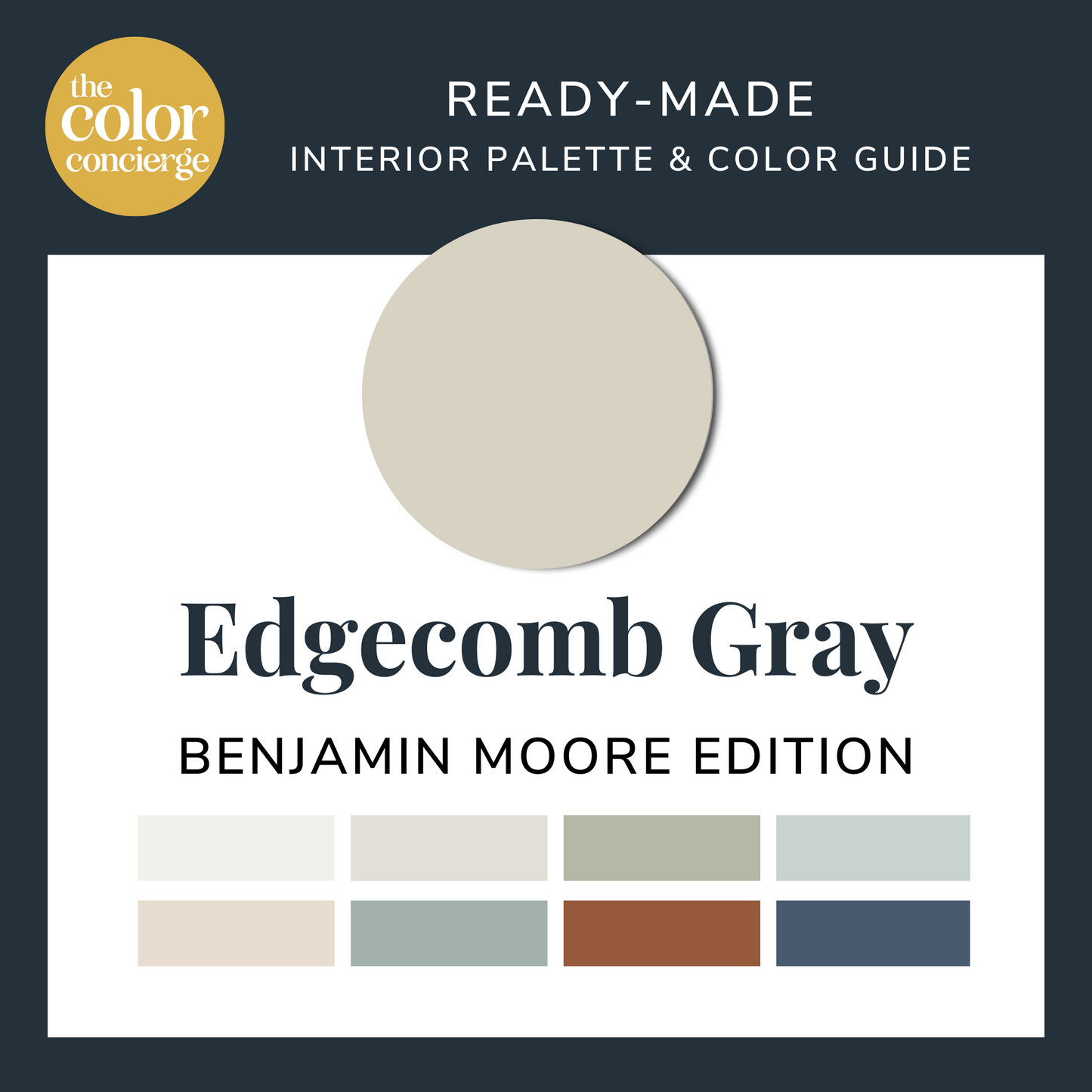 Benjamin Moore Edgecomb Gray color palette guide