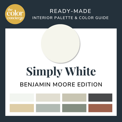 Benjamin Moore Simply White color palette guide