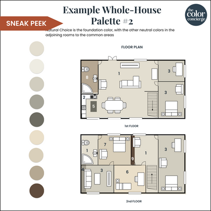 Sherwin-Williams Natural Choice whole-house color palette mockup