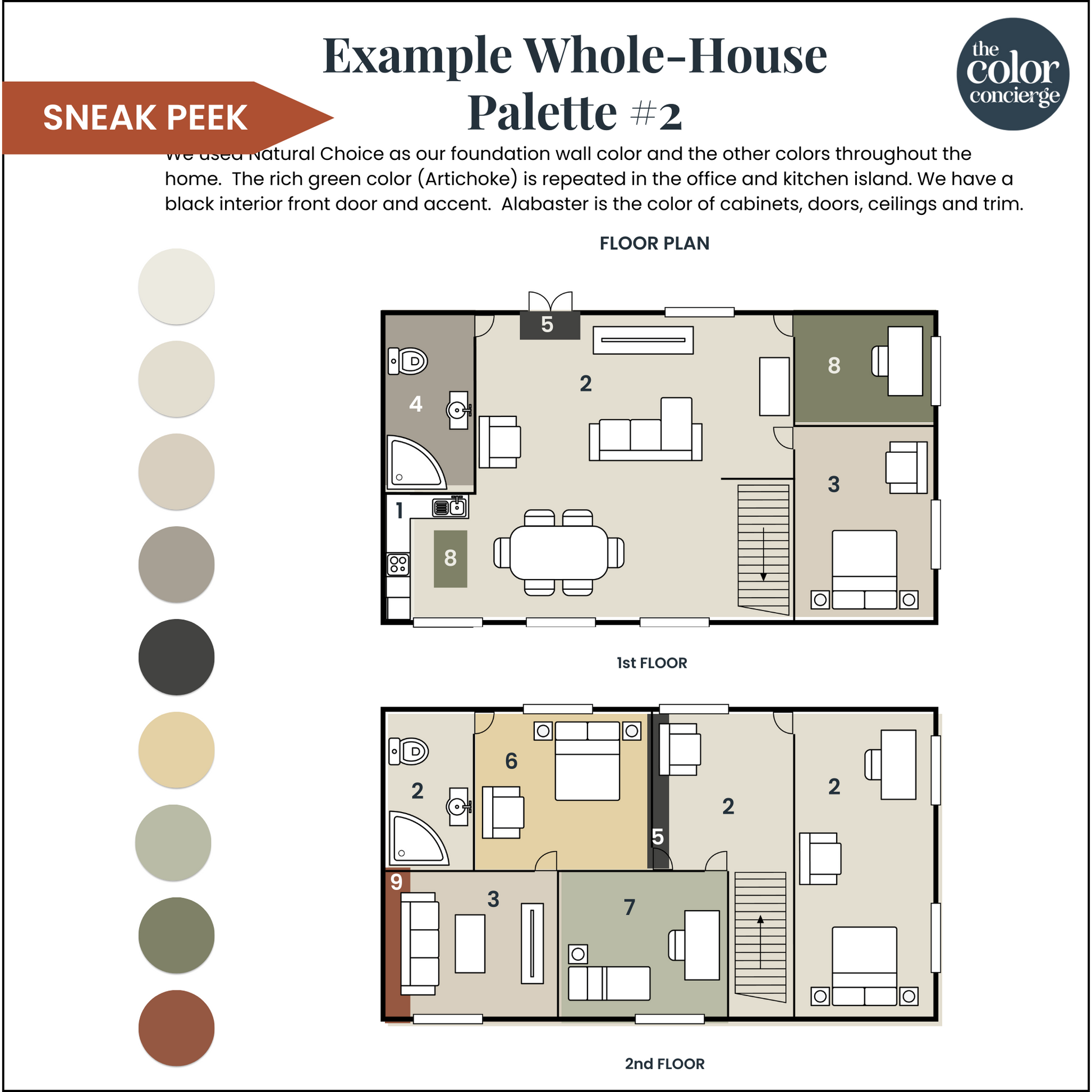 Sherwin-Williams Alabaster whole-house color palette example