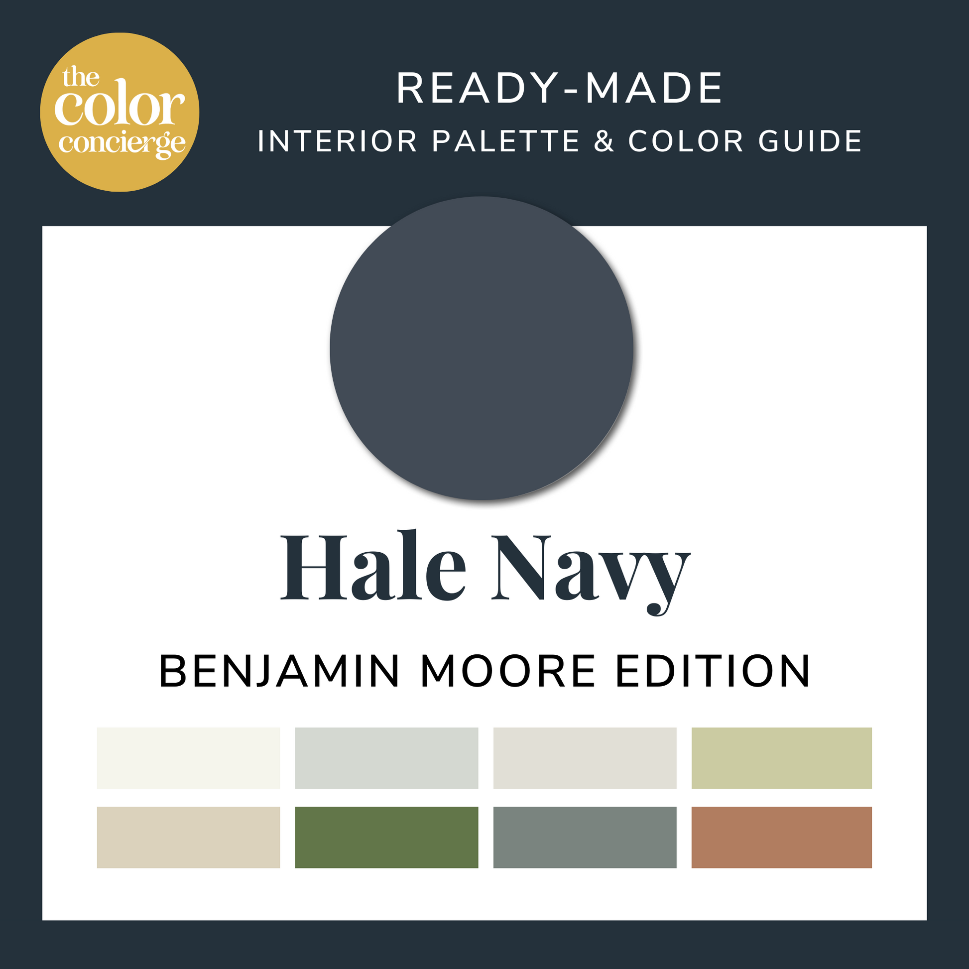 Benjamin Moore Hale Navy color palette guide