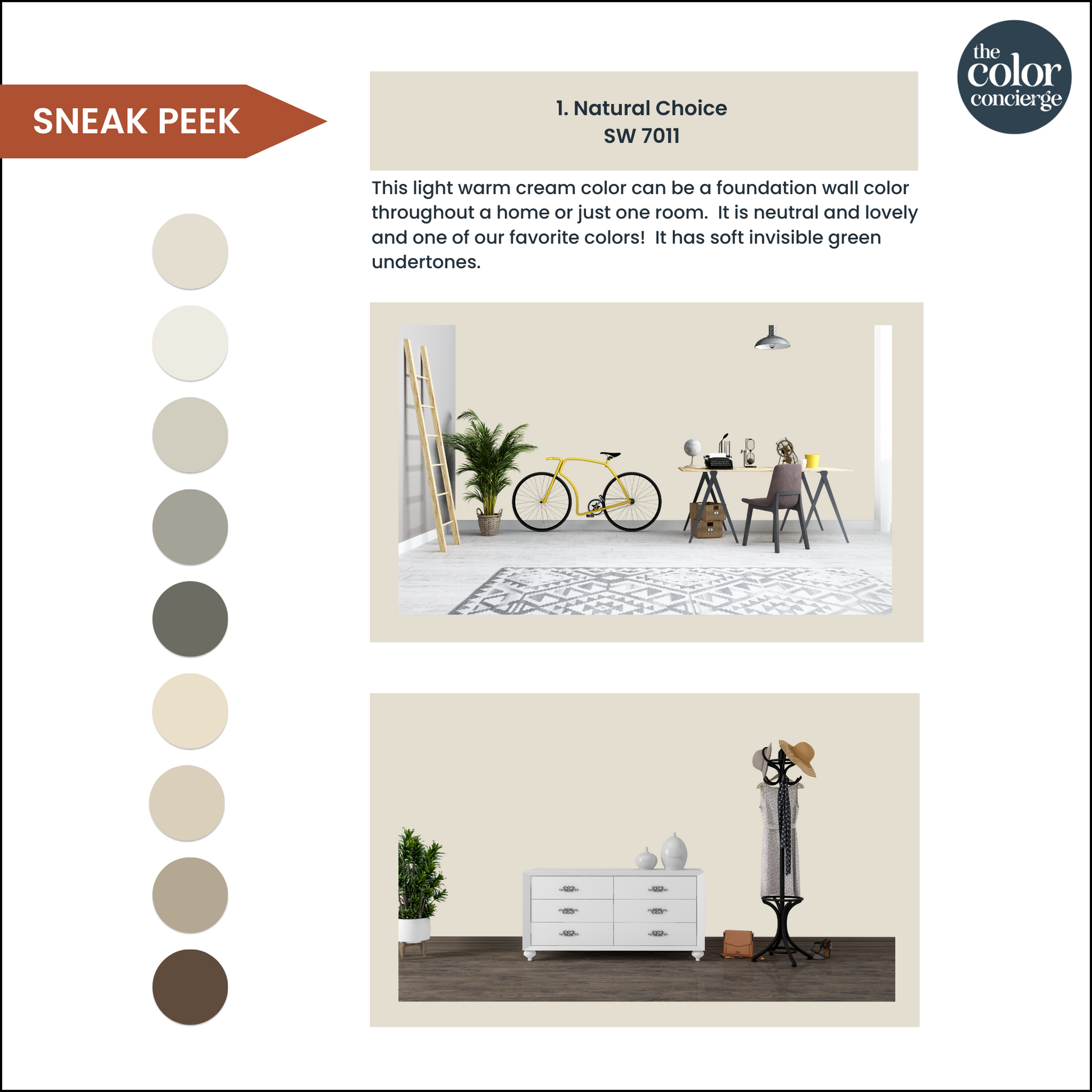An example of how to use a Sherwin-Williams Natural Choice color palette