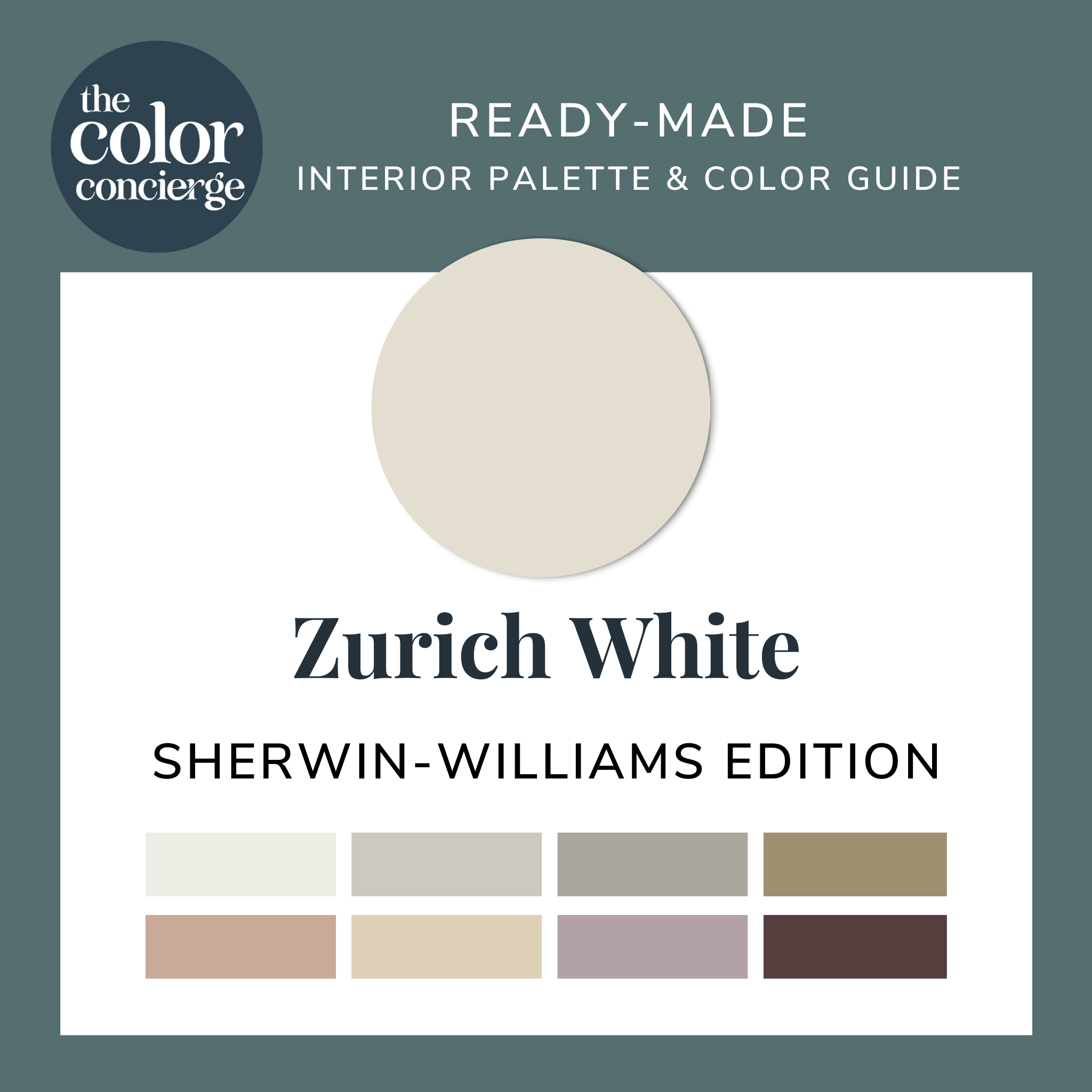 SherwinWilliams Zurich White Color Palette Guide Color Concierge