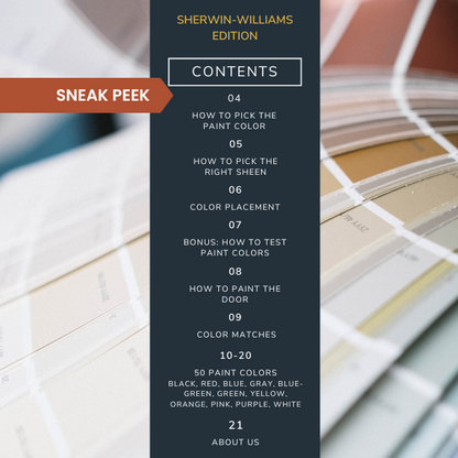 Contents list of the best Sherwin-Williams front door paint color guide