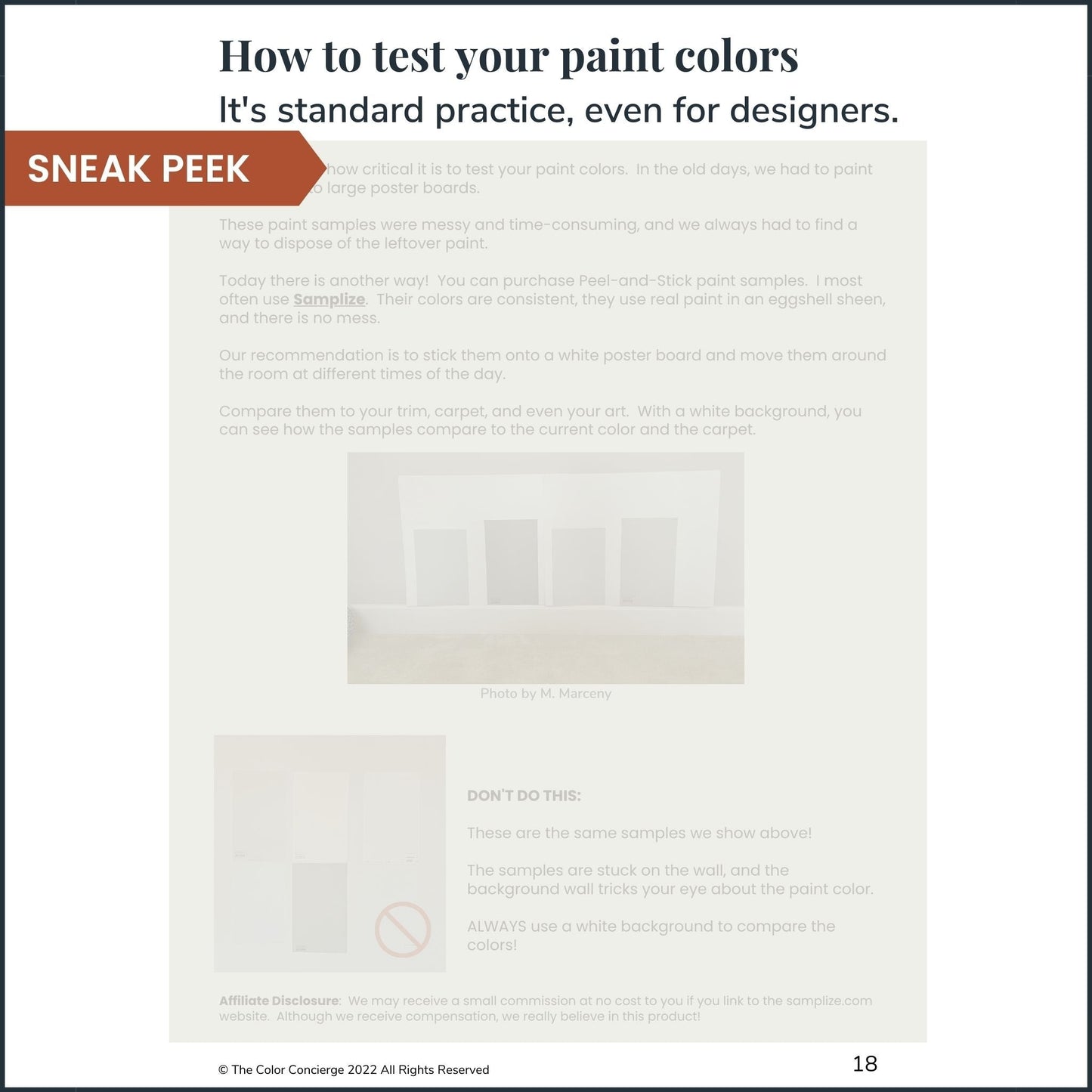 A sneek peak of a guide on how to test paint colors